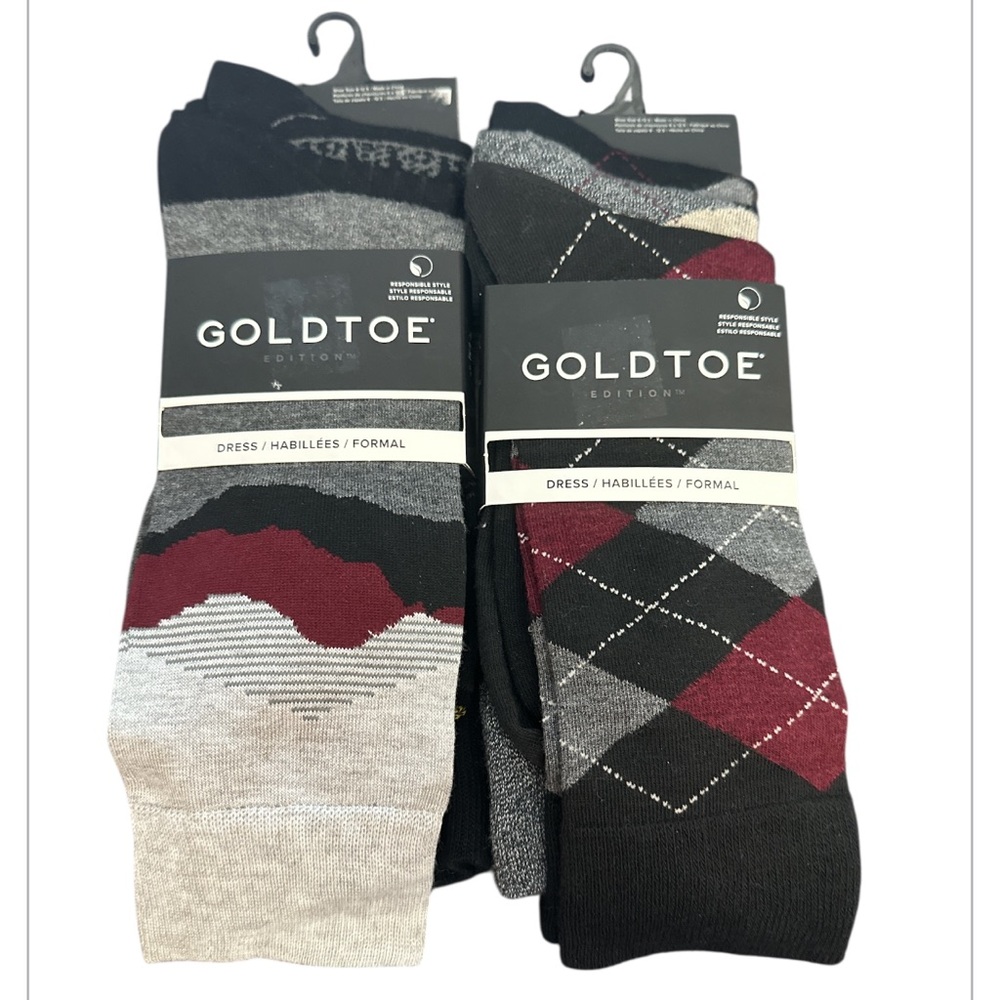 Gold Toe Black Dress Formal Socks Premium Comfort 6 pairs